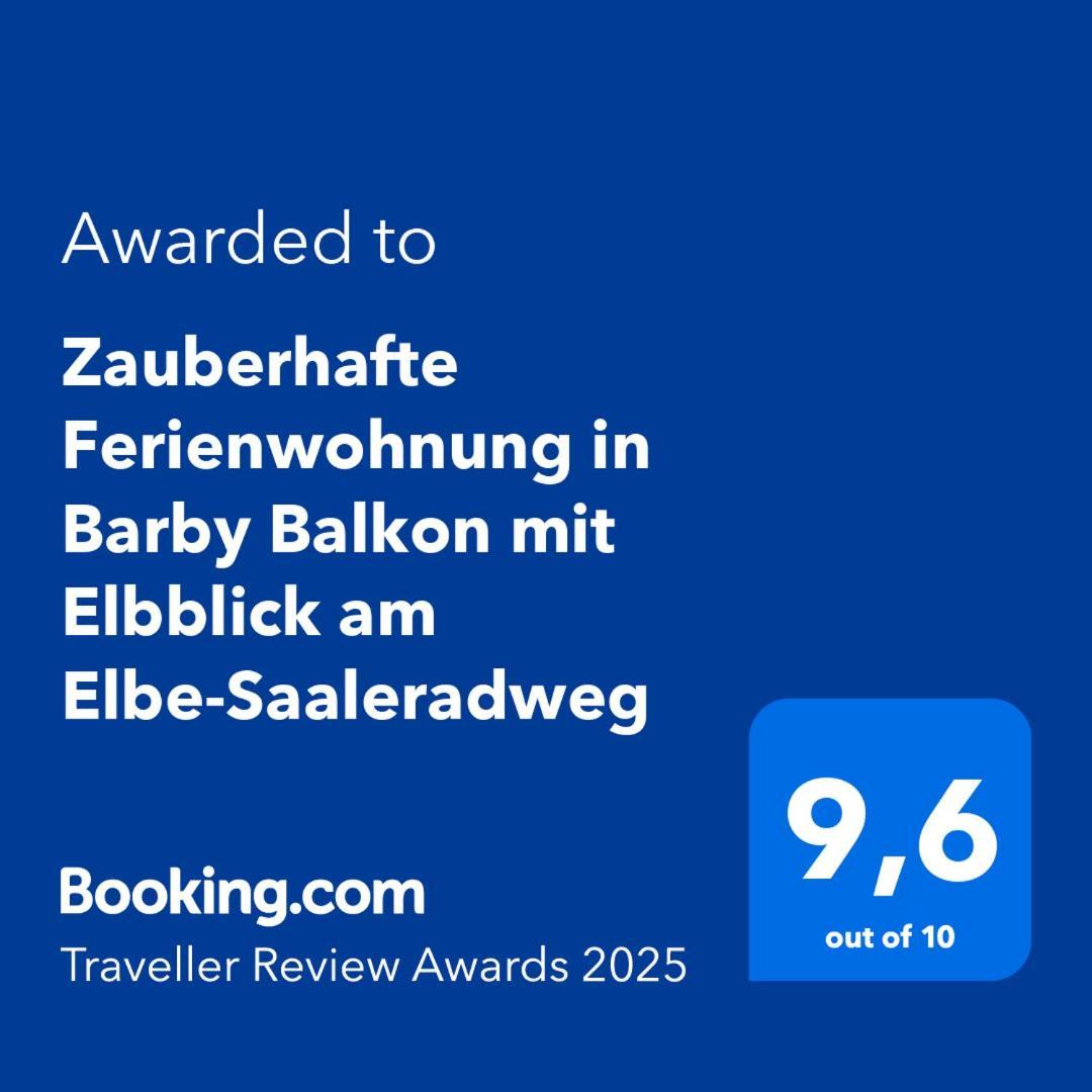Zauberhafte Ferienwohnung In Barby Balkon Mit Elbblick Am Elbe-Saaleradweg Exterior foto